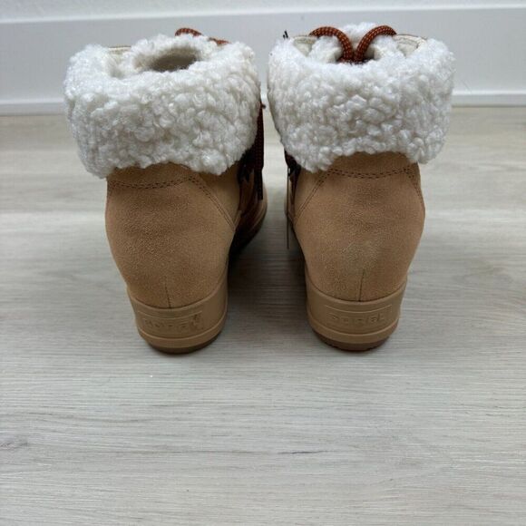 Sorel Evie Cozy Lace Bootie Womens 9.5 Tan Tawny Buff/Wood - Picture 5 of 9